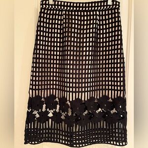 Aqua lace midi skirt M